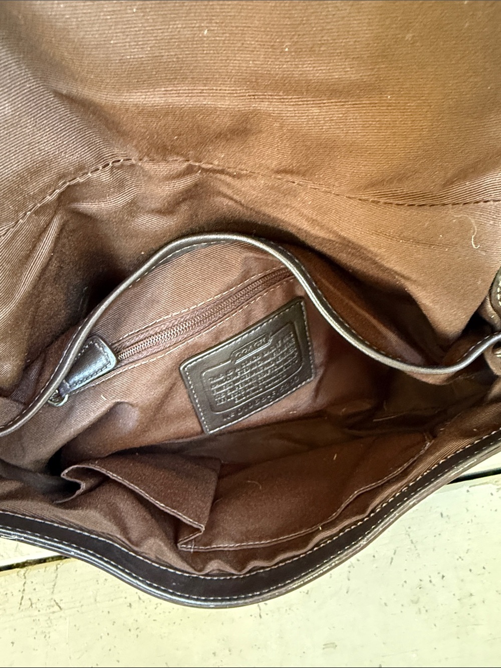 Coach Soho Pleated Signature Flap Shoulder Bag F15203 Brown Canvas Y2K - Picture 8 of 11